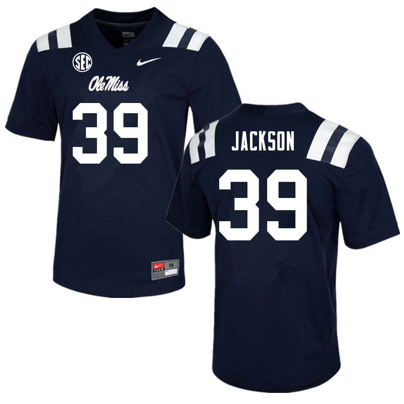 Men #39 Dink Jackson Ole Miss Rebels College Football Jerseys Sale-Navy